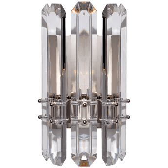 Bonnington Wall Sconce in Polished Nickel with Crystal