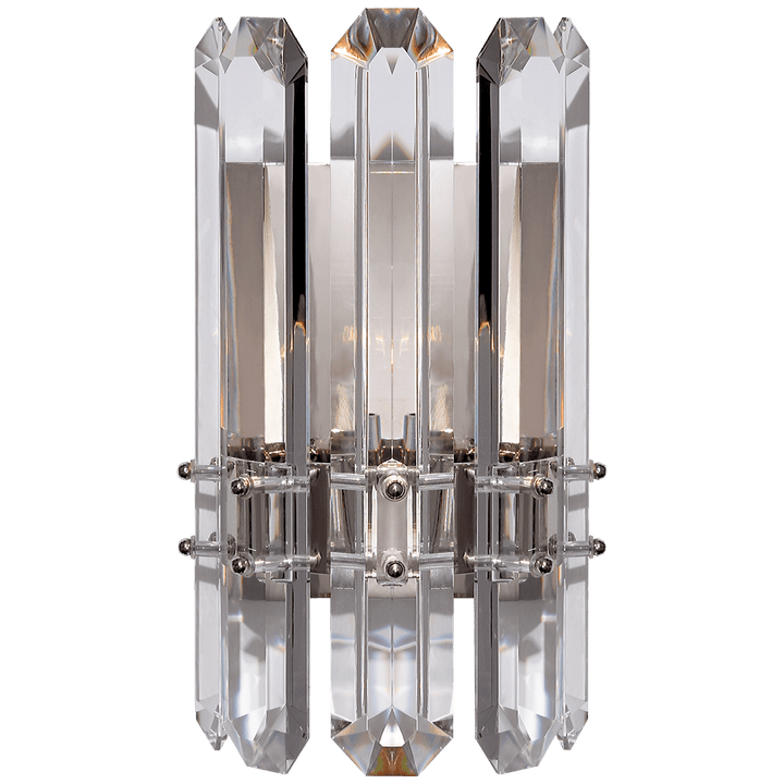 Bonnington Wall Sconce in Polished Nickel with Crystal
