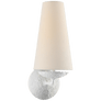 Fontaine Single Sconce in Plaster with Linen Shade