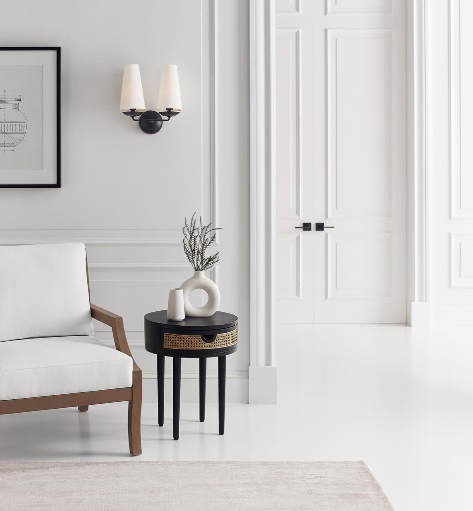 Fontaine Double Sconce, a premium Decorative light by Visual Comfort. Close - up image of its design.