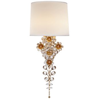 Claret Tail Sconce in Gild with Linen Shade