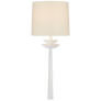 Beaumont Medium Tail Sconce in White with Linen Shade