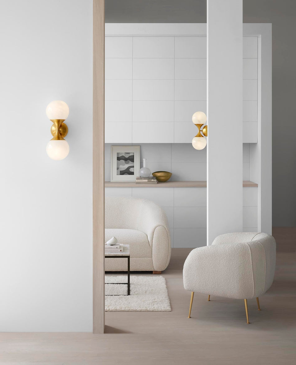 Cristol Small Double Sconce, a premium Decorative light by Visual Comfort. Close - up image of its design.