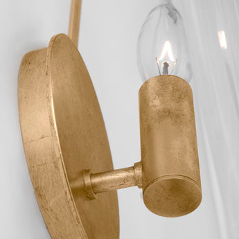 Loire Small Sconce in Gild with Clear Strie Glass