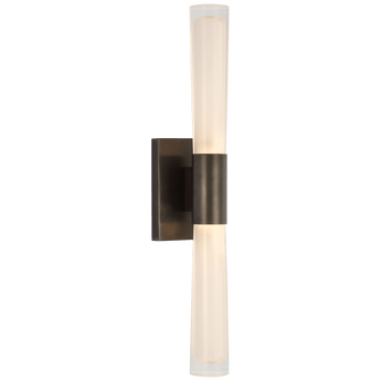 Brenta Single Sconce in Bronze with White Glass