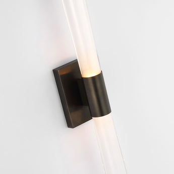 Brenta Single Sconce in Bronze with White Glass