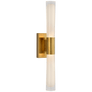 Brenta Single Sconce in Hand-Rubbed Antique Brass with White Glass