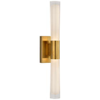 Brenta Single Sconce in Hand-Rubbed Antique Brass with White Glass