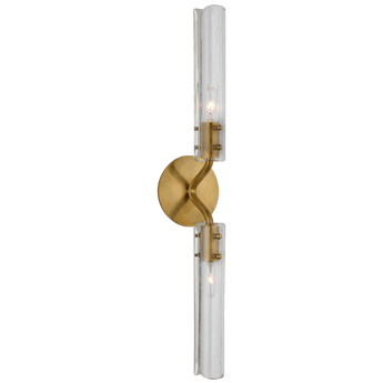 Casoria 23" Linear Sconce in Hand-Rubbed Antique Brass with Clear Glass