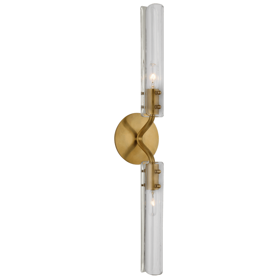 Casoria 23" Linear Sconce in Hand-Rubbed Antique Brass with Clear Glass