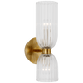 Asalea 16" Double Bath Sconce in Hand-Rubbed Antique Brass with Clear Glass