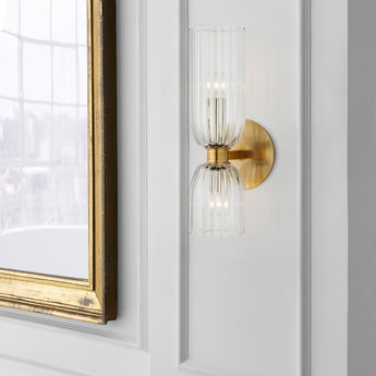 Asalea 16" Double Bath Sconce, a premium Bath light by Visual Comfort. Close - up image of its design.