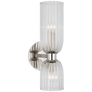 Asalea 16" Double Bath Sconce in Polished Nickel with Clear Glass