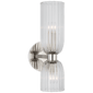Asalea 16" Double Bath Sconce in Polished Nickel with Clear Glass