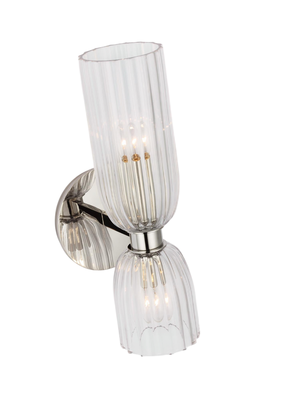 Asalea 16" Double Bath Sconce in Polished Nickel with Clear Glass