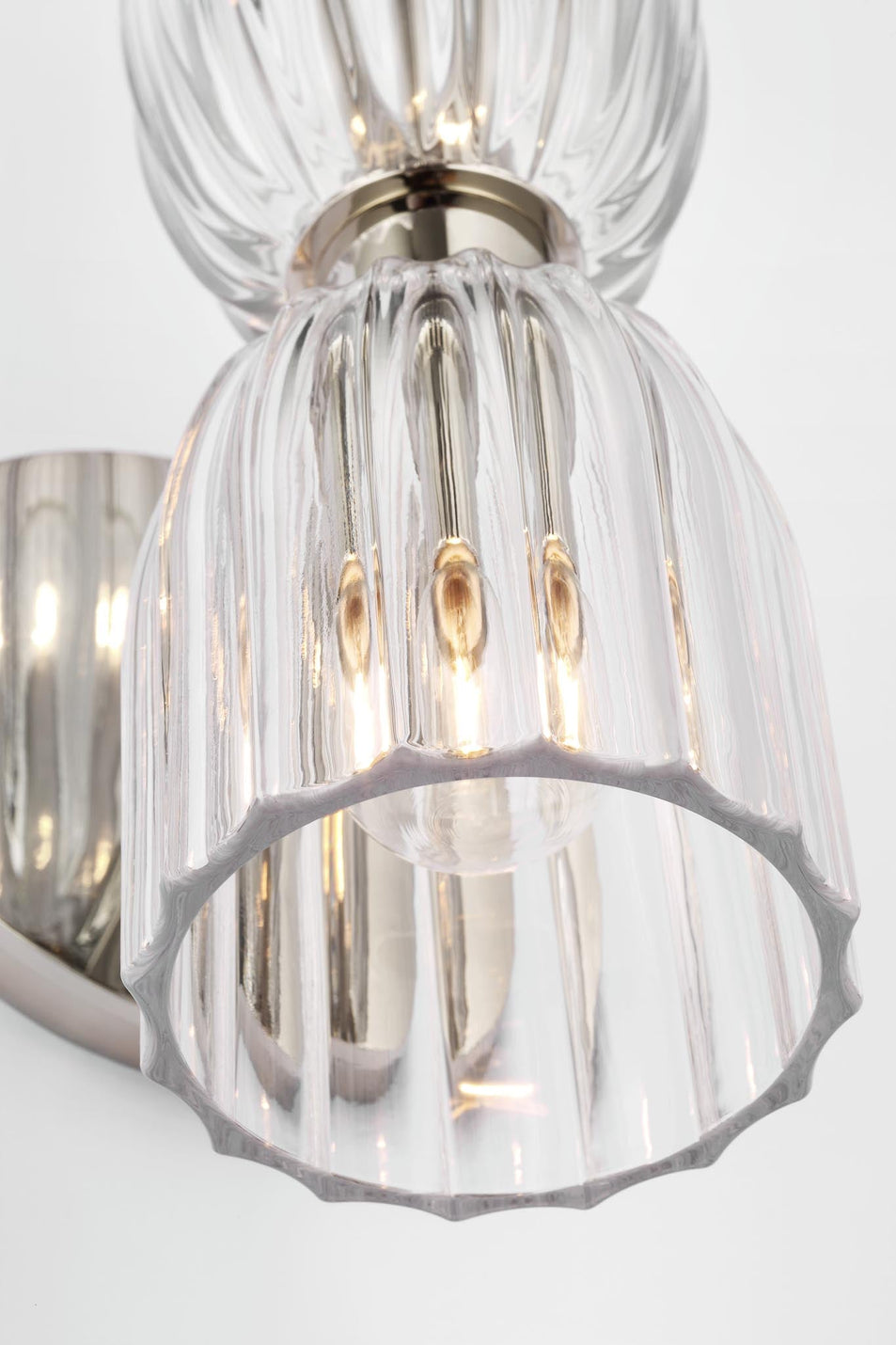 Asalea 16" Double Bath Sconce in Polished Nickel with Clear Glass