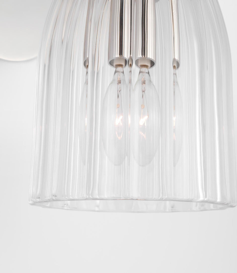 Asalea Single Sconce in Polished Nickel with Clear Glass