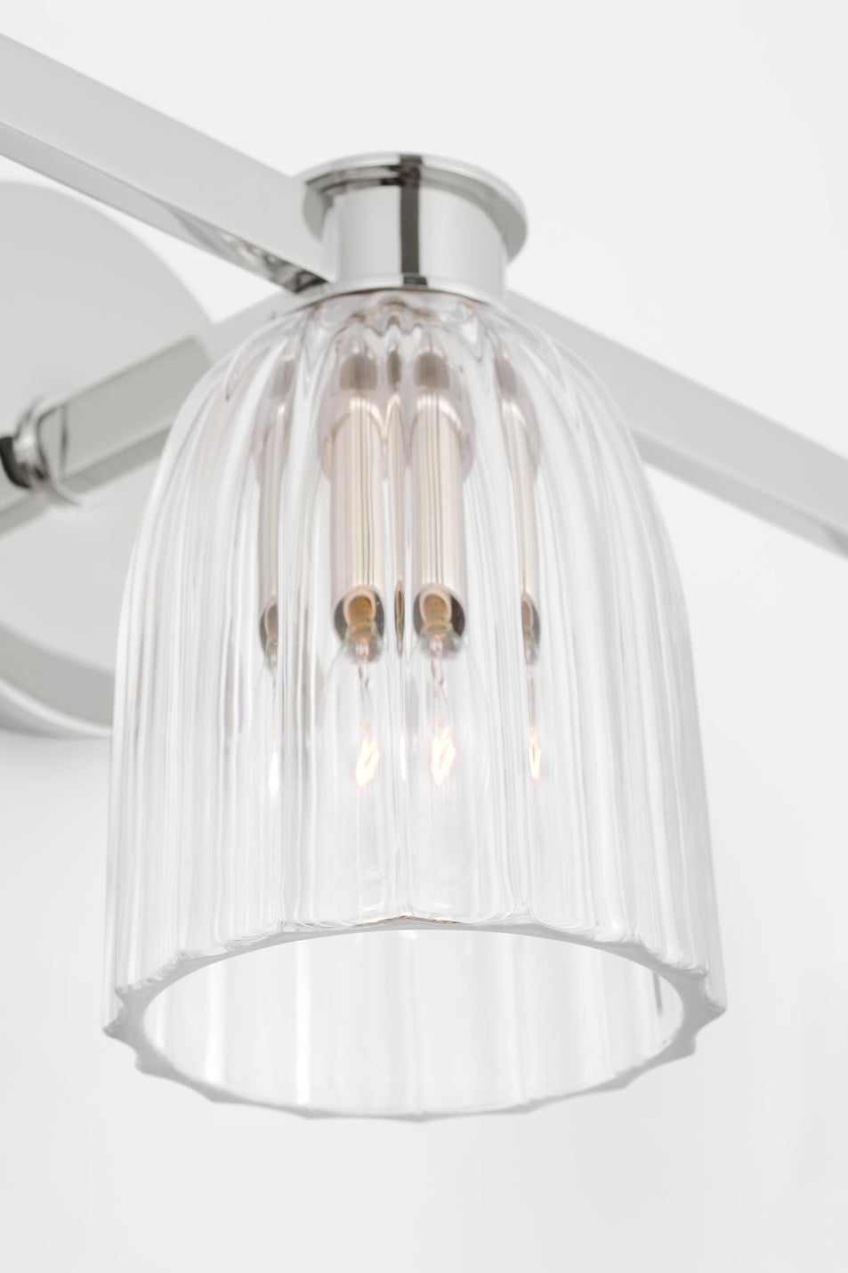 Asalea Triple Vanity Light in Polished Nickel with Clear Glass