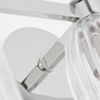 Asalea Triple Vanity Light in Polished Nickel with Clear Glass