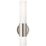 Penz Medium Cylindrical Sconce in Polished Nickel with White Glass