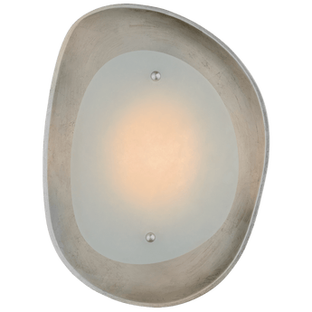 Samos Small Sculpted Sconce in Burnished Silver Leaf with Alabaster