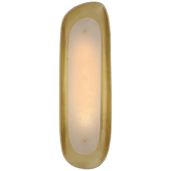 Samos Tall Sculpted Sconce in Gild with Alabaster