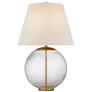 Morton Table Lamp in Clear Glass with Linen Shade