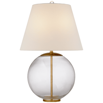 Morton Table Lamp in Clear Glass with Linen Shade