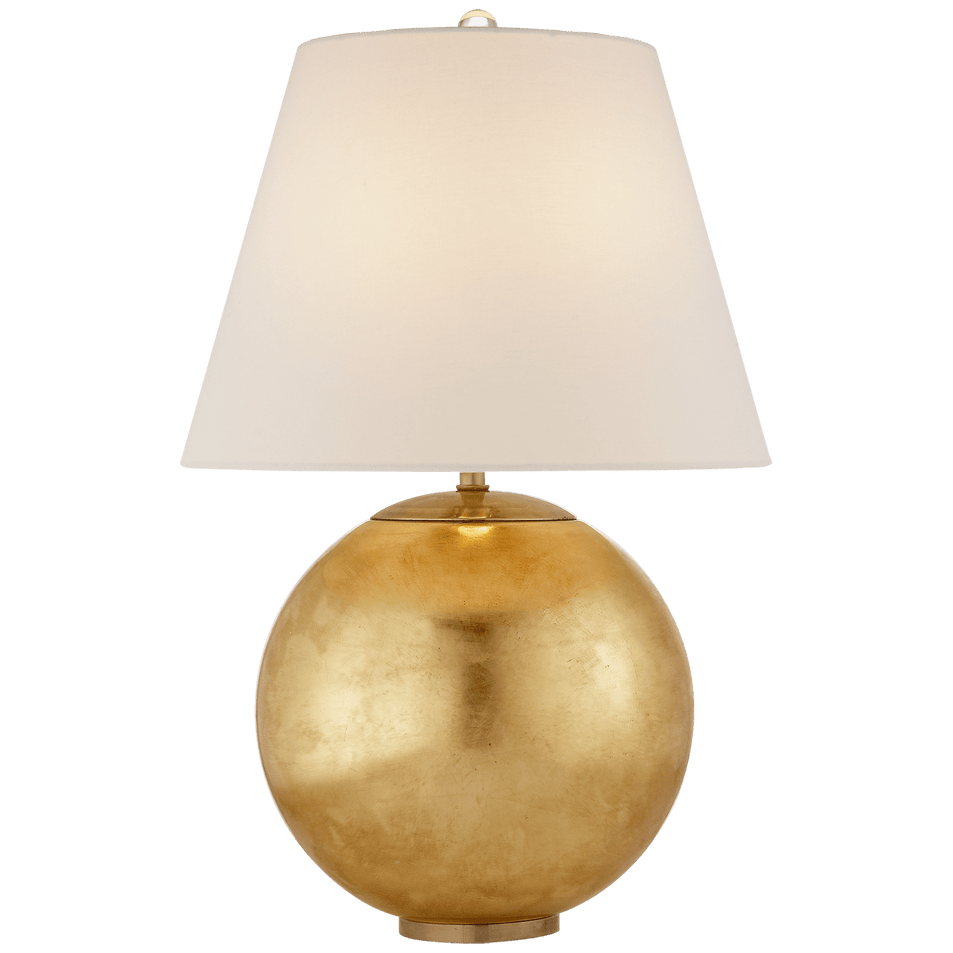 Morton Table Lamp in Gild with Linen Shade