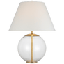 Morton Large Table Lamp in Clear Glass with Linen Shade