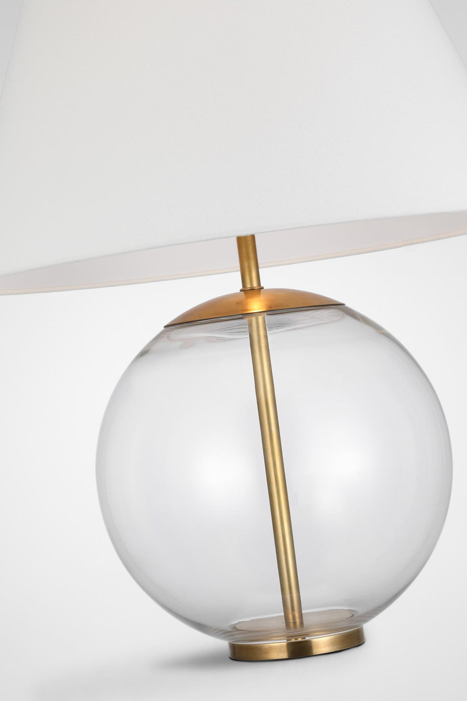 Morton Large Table Lamp in Clear Glass with Linen Shade