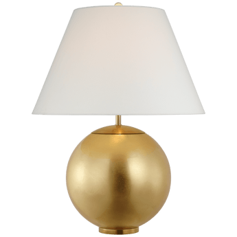 Morton Large Table Lamp in Gild with Linen Shade