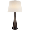 Dover Table Lamp in Aged Iron with Linen Shade