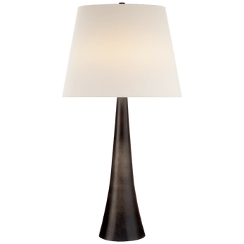 Dover Table Lamp in Aged Iron with Linen Shade