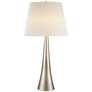 Dover Table Lamp in Burnished Silver Leaf with Linen Shade