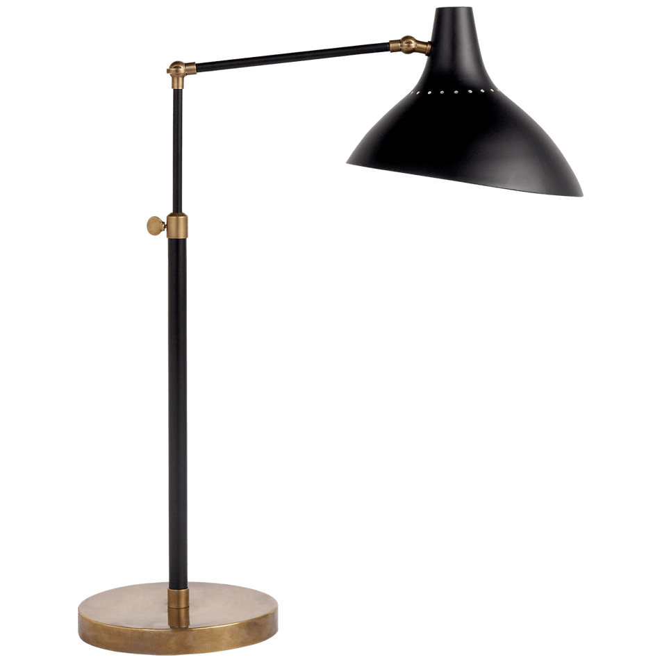 Charlton Table Lamp in Black and Hand-Rubbed Antique Brass
