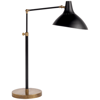 Charlton Table Lamp in Black and Hand-Rubbed Antique Brass