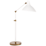 Charlton Table Lamp in White and Hand-Rubbed Antique Brass