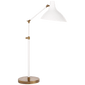 Charlton Table Lamp in White and Hand-Rubbed Antique Brass