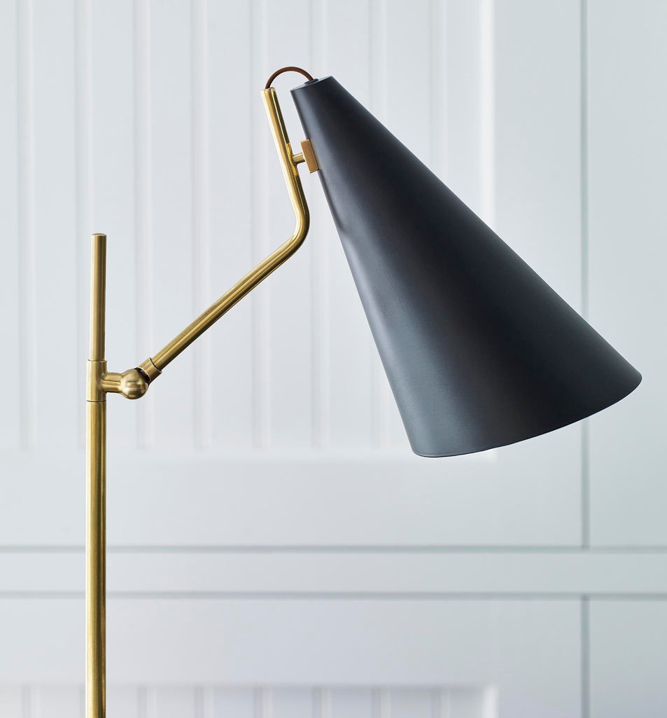 Clemente Table Lamp in Hand-Rubbed Antique Brass with Black