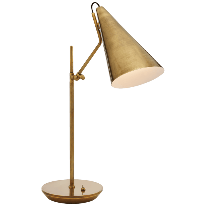Clemente Table Lamp in Hand-Rubbed Antique Brass with Black