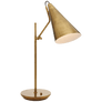 Clemente Table Lamp in Hand-Rubbed Antique Brass with Black