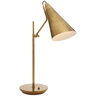 Clemente Table Lamp in Hand-Rubbed Antique Brass with Black