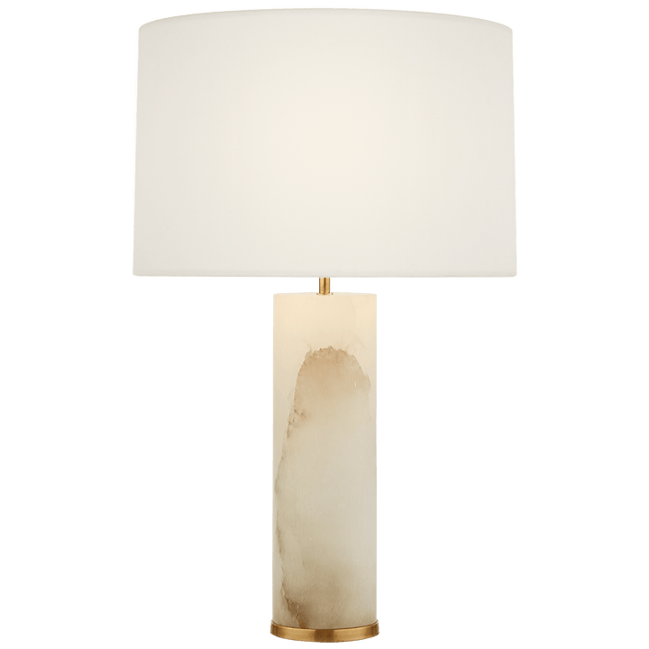Lineham Table Lamp in Alabaster with Linen Shade