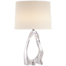 Cannes Table Lamp in Clear Glass with Linen Shade