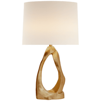 Cannes Table Lamp in Gild with Linen Shade