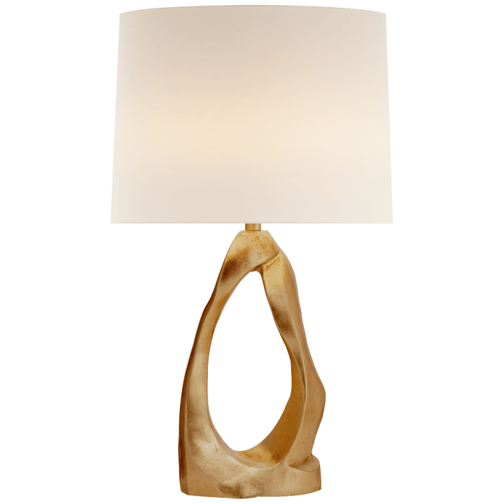 Cannes Table Lamp in Gild with Linen Shade