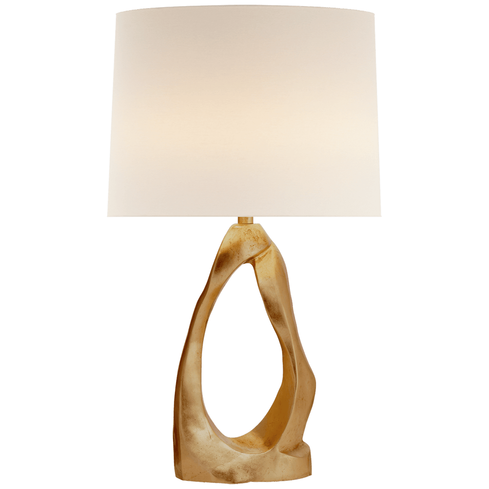 Cannes Table Lamp in Gild with Linen Shade