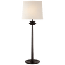 Beaumont Medium Buffet Lamp in Aged Iron with Linen Shade