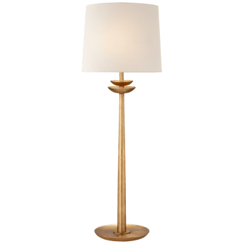 Beaumont Medium Buffet Lamp in Gild with Linen Shade